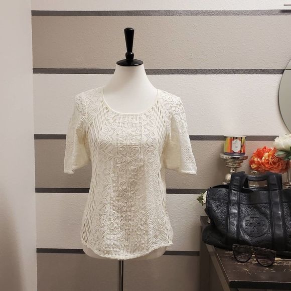 Meadow Rue Tops - Anthro-Meadow Rue Lace Blouse Sz S
